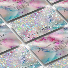 Tarjeta De Visita Elegante Purpurina holográfico de tinta de alcohol