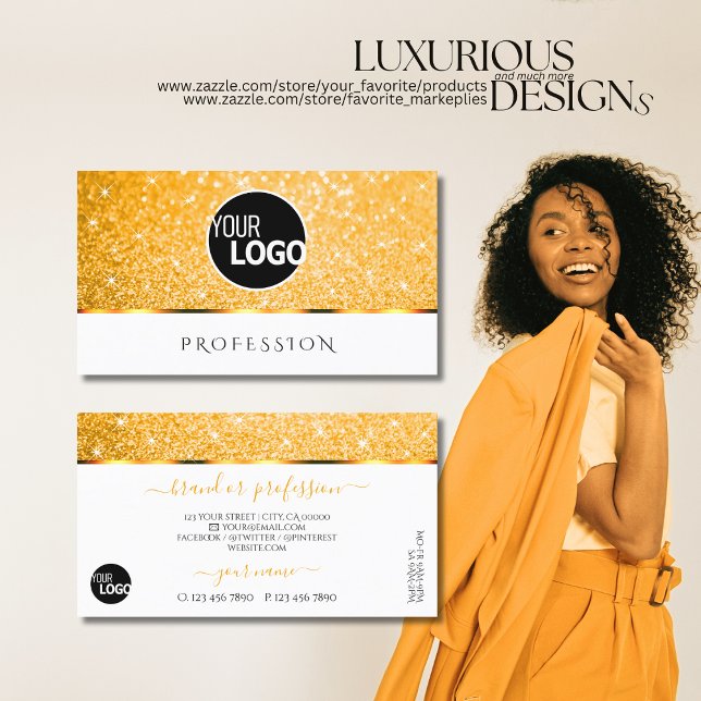 Tarjeta De Visita Elegante Purpurina Naranja blanco Spark Stars agre (Subido por el creador)