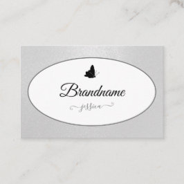 Tarjeta De Visita Elegante Purpurina plateado gradiente marco de cír