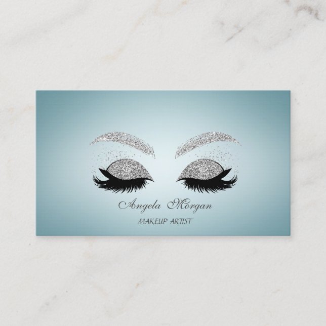 Tarjeta De Visita Elegante Purpurina profesional encantador Faux Las (Anverso)