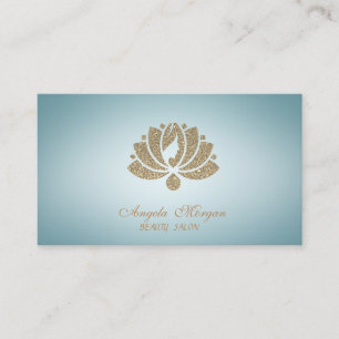 Tarjeta De Visita Elegante Purpurina profesional Lotus Flower Women