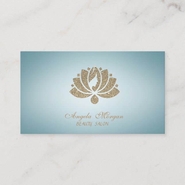 Tarjeta De Visita Elegante Purpurina profesional Lotus Flower Women (Anverso)