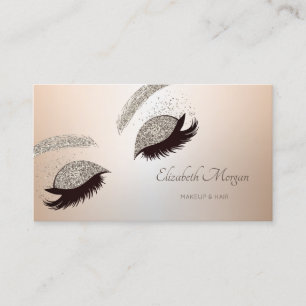 Tarjeta De Visita Elegante Purpurina profesional moderno Faux Lashes
