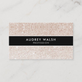 Tarjeta De Visita Elegante purpurina rosa de champagne Black Strike