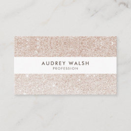 Tarjeta De Visita Elegante purpurina rosa de champagne con rayas bla