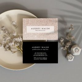 Tarjeta De Visita Elegante purpurina rosa de Champagne de lujo