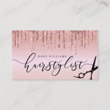 Elegante purpurina rosa de oro tijeras de peinado