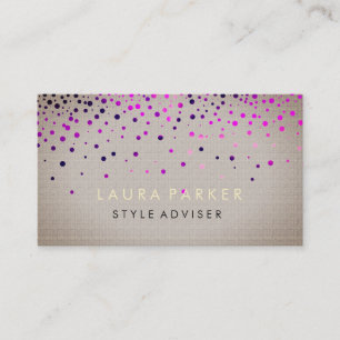 Tarjeta De Visita Elegante Purpurina sutil Cream Faux Background