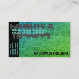 Tarjeta De Visita Elegante Purpurina Verde azulado Springles Glam Be