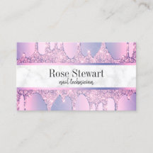 Elegante purpurina violeta gotea uñas