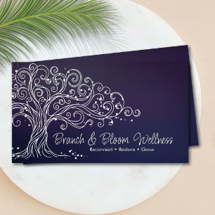 Tarjeta De Visita Elegante rama de árbol en espiral caprichosa