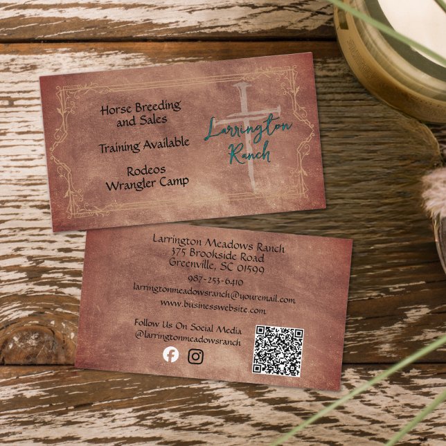 Tarjeta De Visita Elegante Ranking de Caballos Código QR (Subido por el creador)