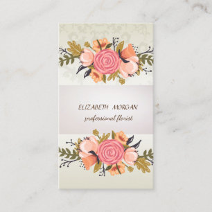 Tarjeta De Visita Elegante raya de Moda, encaje, floral