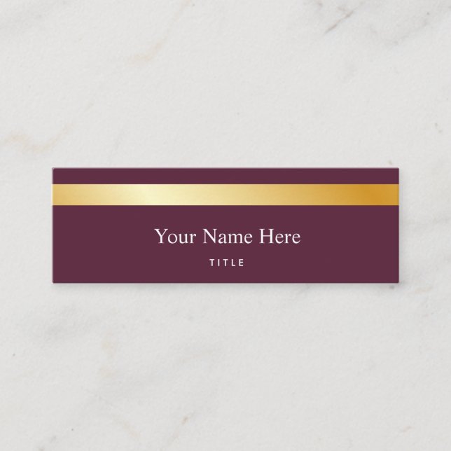 Tarjeta de visita elegante rayada del oro moderno (Anverso)