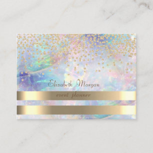Tarjeta De Visita Elegante, Rayas, Diamantes, Ópalo
