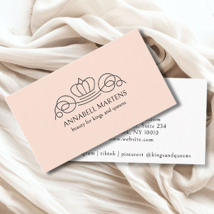 Tarjeta De Visita Elegante, real, salón, melocotón suave
