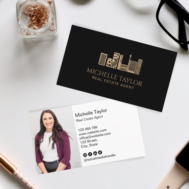 Tarjeta De Visita Elegante Realtor Profesional De Fotografías Inmobi (Subido por el creador)