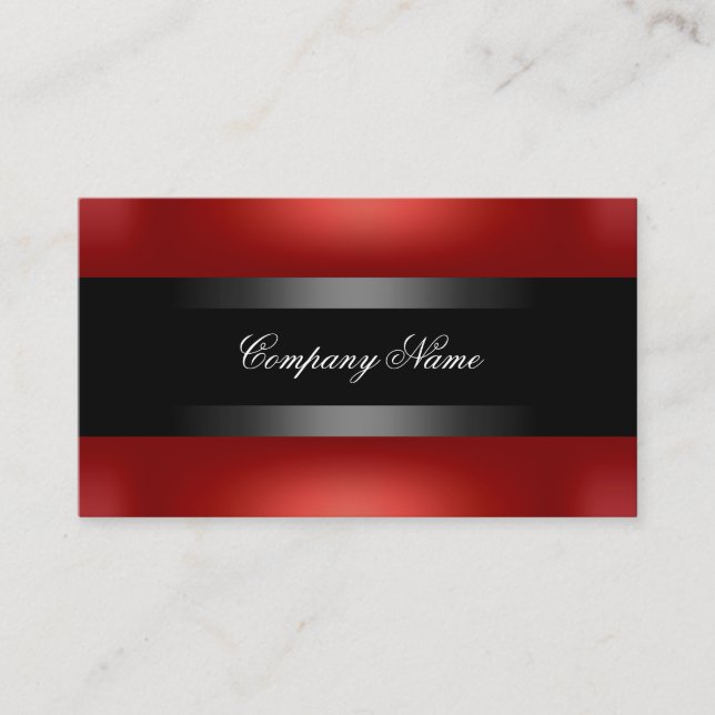 Tarjeta De Visita Elegante Red Black Indestructible (Anverso)