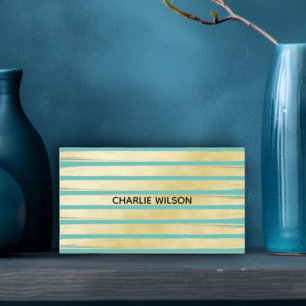 Tarjeta De Visita Elegante Relieve metalizado azul turquesa de color