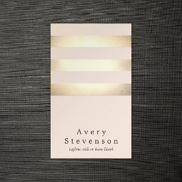 Tarjeta De Visita Elegante Relieve metalizado dorado falso rayado mo