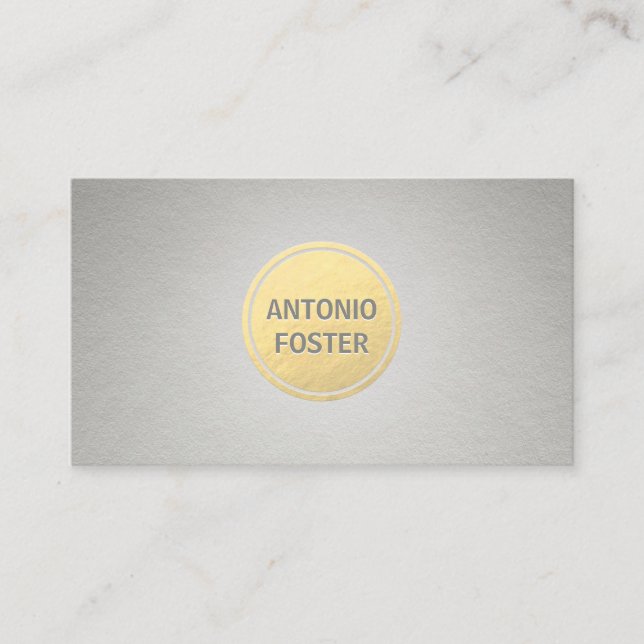 Tarjeta De Visita Elegante Relieve metalizado dorado Faux Círculo de (Anverso)