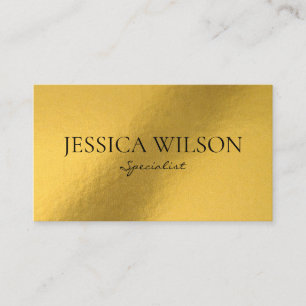 Tarjeta De Visita Elegante Relieve metalizado dorado moderno