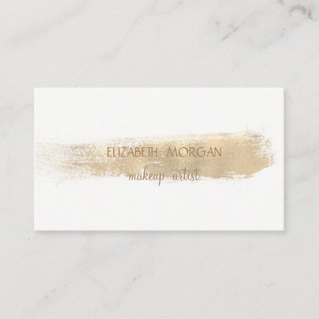 Tarjeta De Visita Elegante Relieve metalizado dorado simple de imita (Anverso)