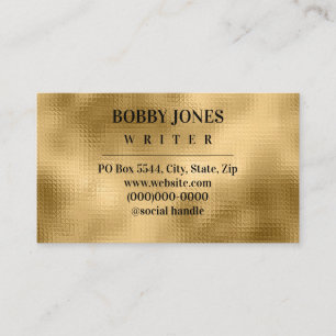 Tarjeta De Visita Elegante Relieve metalizado dorado texturado metál