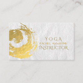 Tarjeta De Visita Elegante Relieve metalizado dorado YOGA Brochas de
