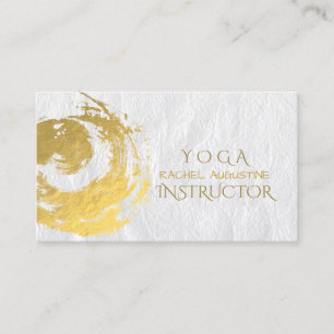 Tarjeta De Visita Elegante Relieve metalizado dorado YOGA Brochas de