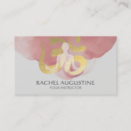 Tarjeta De Visita Elegante Relieve metalizado dorado Yoga Meditación
