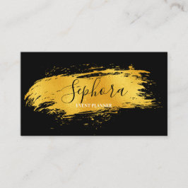 Tarjeta De Visita Elegante Relieve metalizado metálico dorado brilla