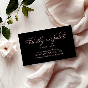 Tarjeta De Visita Elegante respuesta en línea de boda con escritura