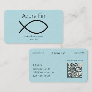 Tarjeta De Visita Elegante restaurante de marisco   Logotipo de pesc