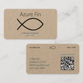 Tarjeta De Visita Elegante restaurante de marisco | Logotipo de pesc