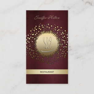 Tarjeta De Visita Elegante restaurante de moda/comedor de confeti vi