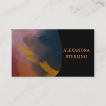 Elegante Resumen Art Rosa Gold Black Business Card