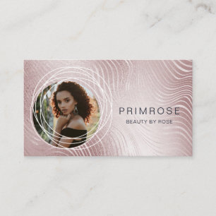 Tarjeta De Visita Elegante Resumen Glam Rosa Gold Monograma