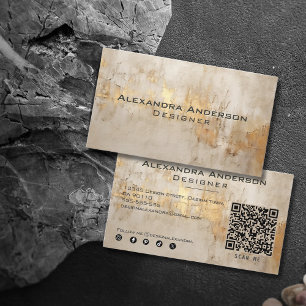 Tarjeta De Visita Elegante Resumen Profesional Purpurinoso de Marfil