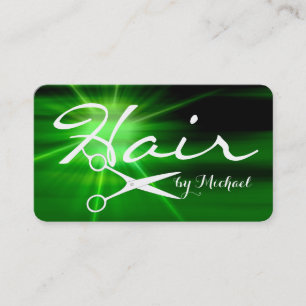 Tarjeta De Visita Elegante resumen verde elegante de pelo