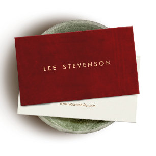Tarjeta De Visita Elegante Rojo Ante Simple