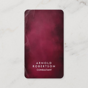 Tarjeta De Visita Elegante rojo del carmín oscuro de la esquina