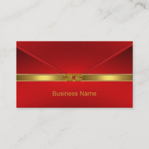 Tarjeta de visita elegante rojo dorado recorte joy