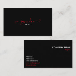 Tarjeta De Visita Elegante rojo juguetón marca comercial Identidad n