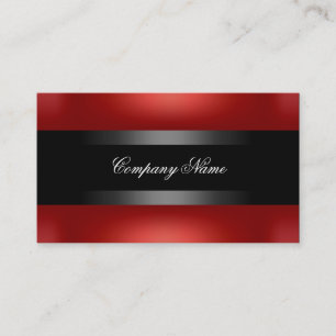 Tarjeta De Visita Elegante Rojo Negro Indestructible