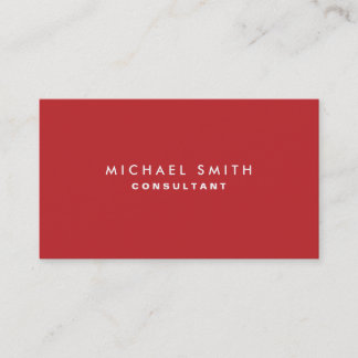 Tarjeta De Visita Elegante rojo profesional simple