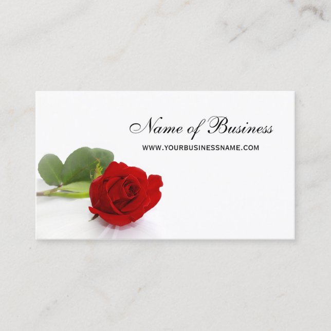 Tarjeta De Visita Elegante Rojo Rojo Profesional Rojo y Floral Blanc (Anverso)
