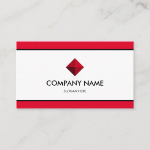Tarjeta De Visita Elegante Rojo y Blanco de Marca