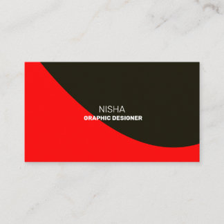 Tarjeta De Visita Elegante Rojo y Negro Abstracto Moderno