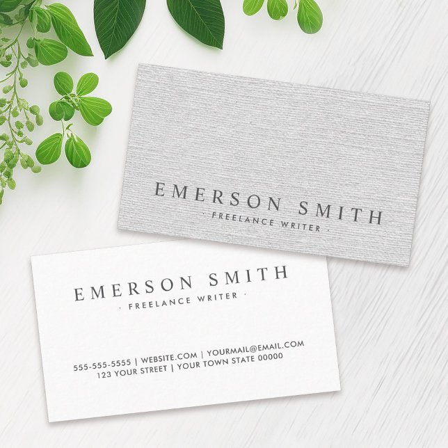 Tarjeta De Visita Elegante ropa de cama gris gris claro elegante (Subido por el creador)